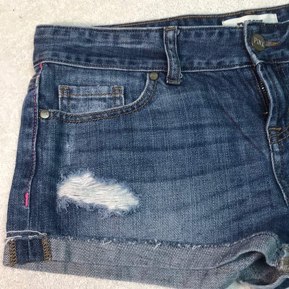 VS PINK denim short shorts size 4 nice - Picture 5 of 8